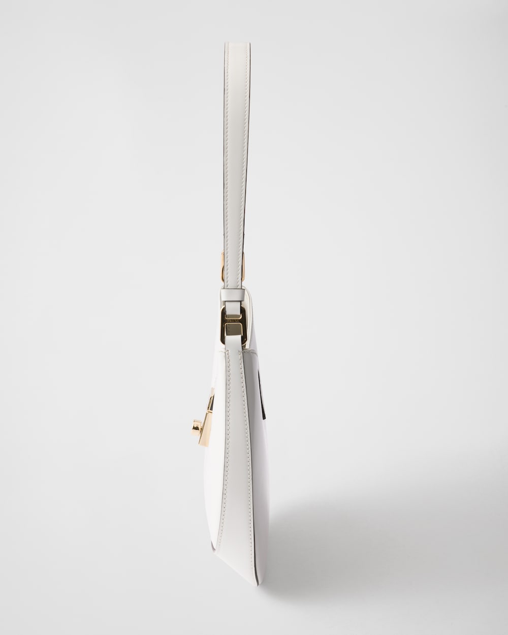 Prada Cleo Brushed Leather Shoulder Bag With Clasp Closure - Image 3